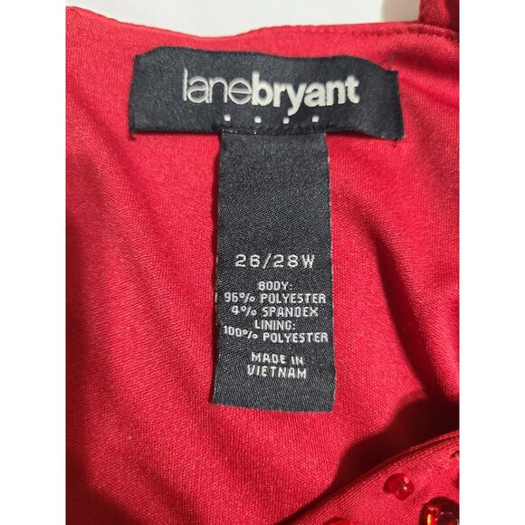 Lane Bryant 26/28w women's plus size red dress with rhinestones - Picture 9 of 12